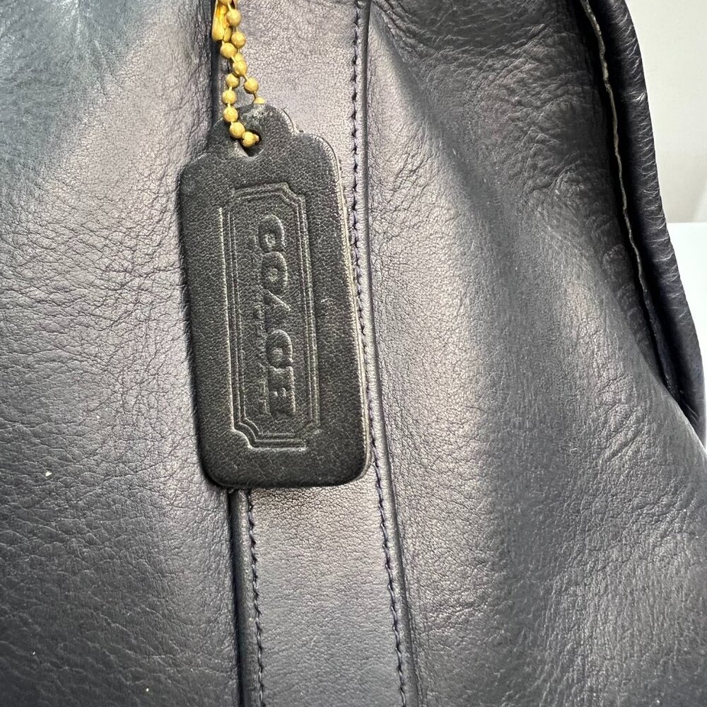 Coach Vintage Madison Top Handle Satchel Doctor Bag Navy Blue Made USA Classic - Picture 3 of 14